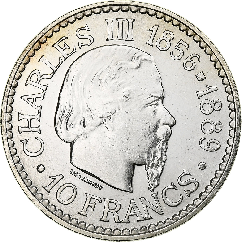 Mónaco, Rainier III, 10 Francs, 1966, Paris, Plata, MBC+