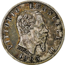 Italy, Vittorio Emanuele II, 20 Centesimi, 1863, Milan, Silver, VF(30-35)