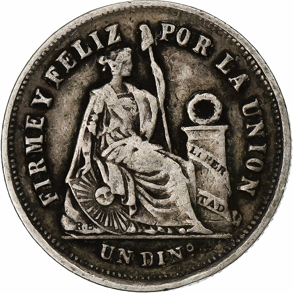 Perù, Dinero, 1877, Lima, Argento, MB