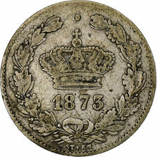 Romania, 50 Bani, 1873, Bucarest, Silver, VF(30-35)