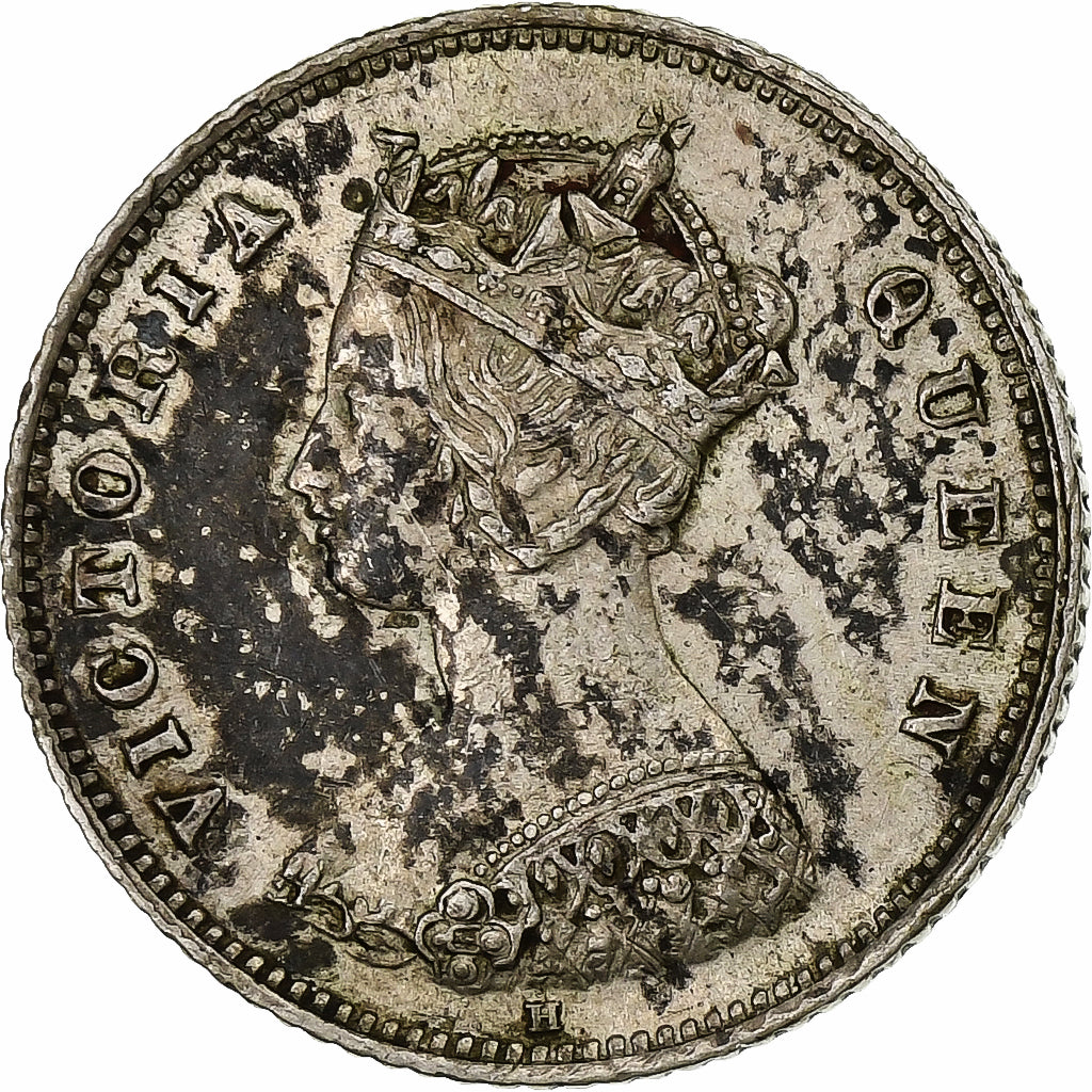 Hong Kong, Victoria, 10 Cents, 1876, Heaton, Argento, MB