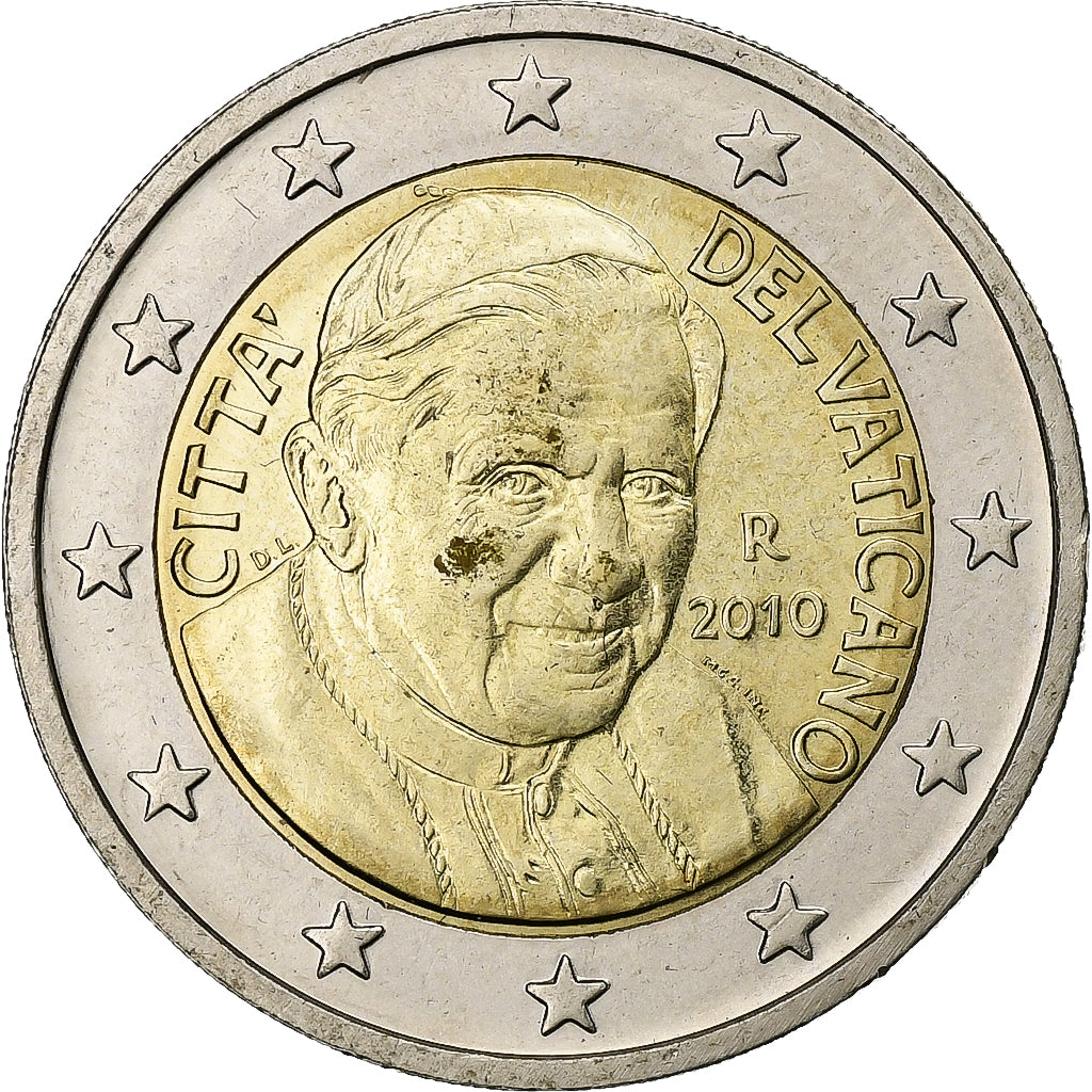 Vaticaan, Benedict XVI, 2 Euro, 2010, Rome, Bi-Metallic, UNC-