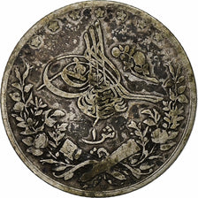 Egito, Abdul Hamid II, 1 Qirsh, 1884 (AH 1293/10), Berlin, Prata, VF(20-25)
