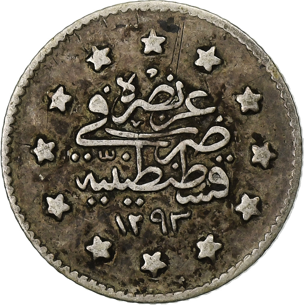Ottoman Empire, Abdul Hamid II, 1 Kurus, 1897 (1293), Constantinople, Zilver, ZF