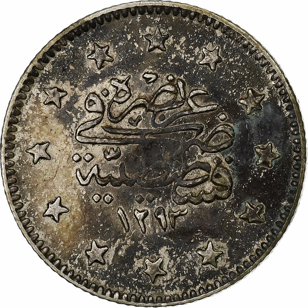 Empire ottoman, Abdul Hamid II, 2 Kurush, AH 1293/1876, Constantinople, Argent