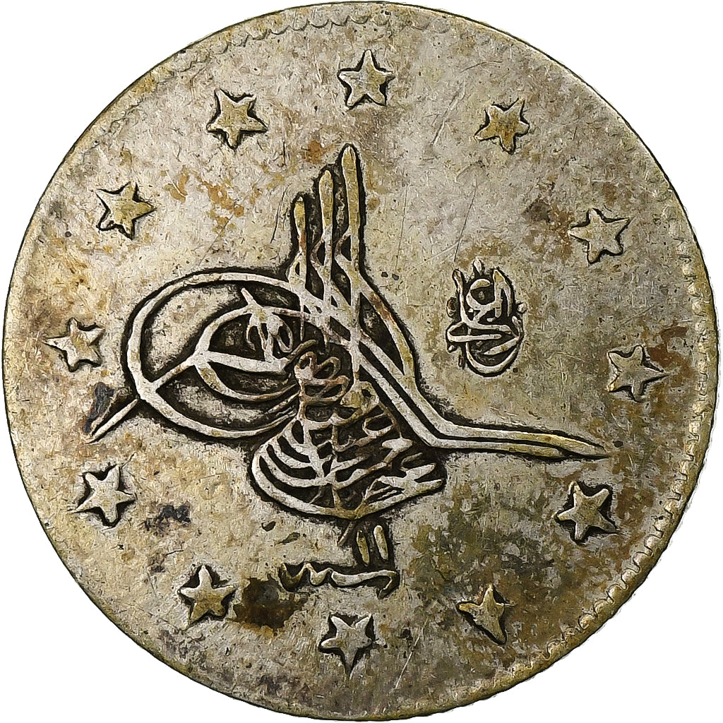 Empire ottoman, Abdul Hamid II, 2 Kurush, AH 1293/1876, Constantinople, Argent