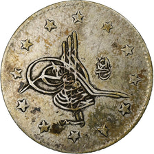 Empire ottoman, Abdul Hamid II, 2 Kurush, AH 1293/1876, Constantinople, Argent