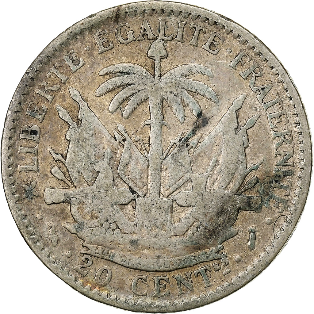 Haïti, 20 Centimes, 1882, Paris, Zilver, FR