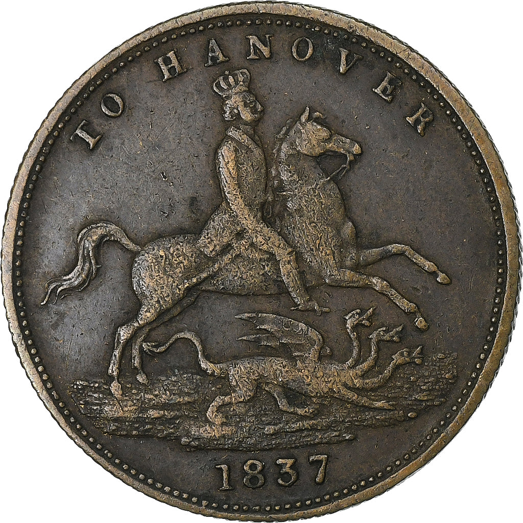 Großbritannien, betaalpenning, Victoria, To Hanover, 1837, Kupfer, S+