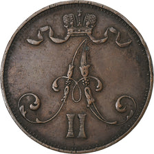 Finlandia, Alexander II, 5 Pennia, 1875, Helsinki, Rame, BB