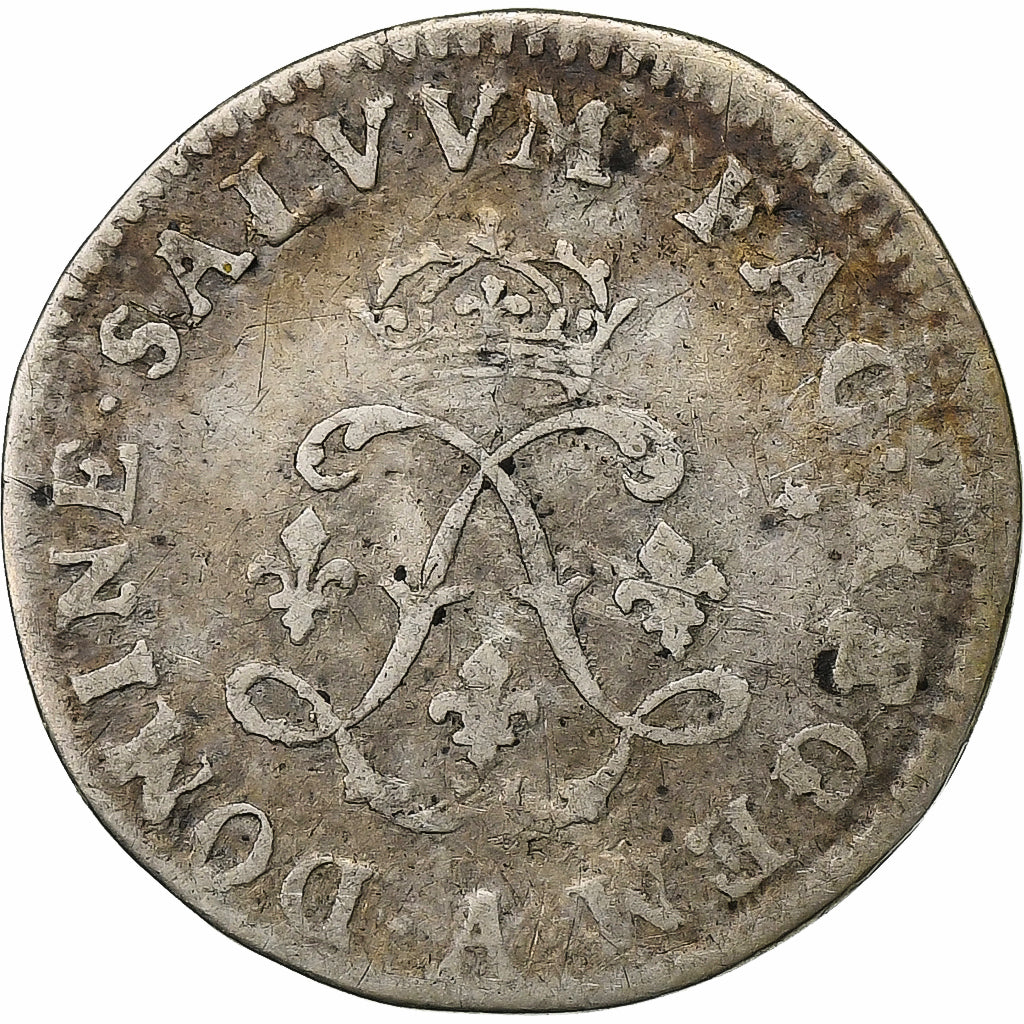 Francia, Louis XIV, 4 Sols aux 2 L, 1691, Paris, Plata, BC+, Gadoury:106