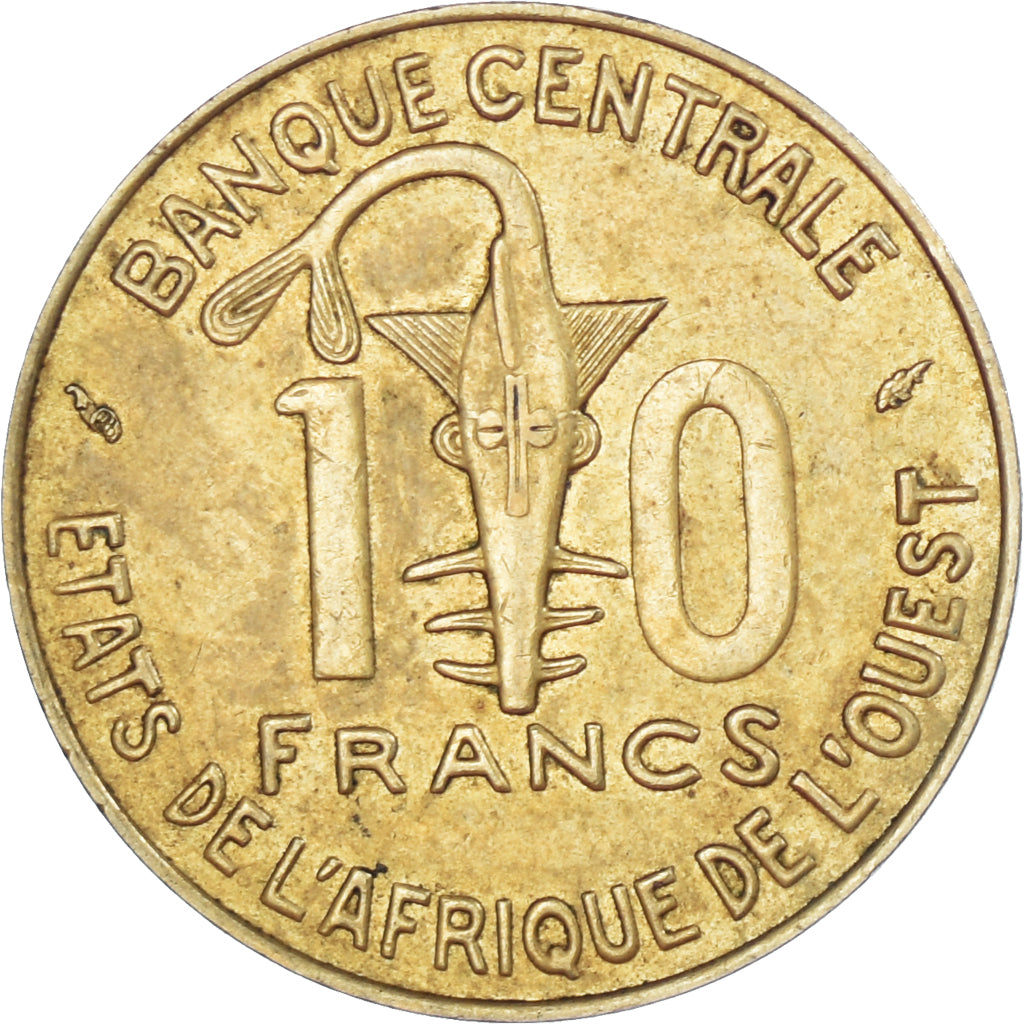 Moneta, Stati dell'Africa occidentale, 10 Francs, 1990