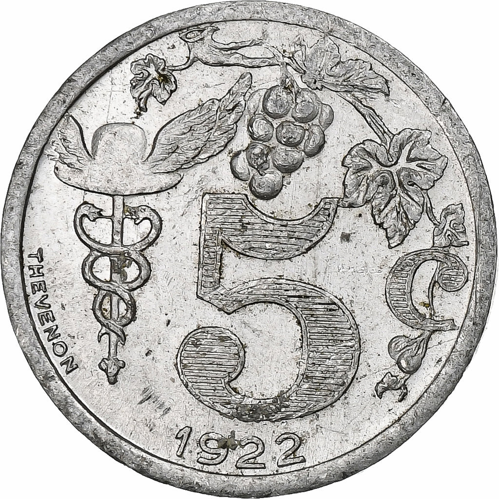 Francia, Union des Commerçants Détaillants., 5 Centimes, 1922, SPL-, Alluminio