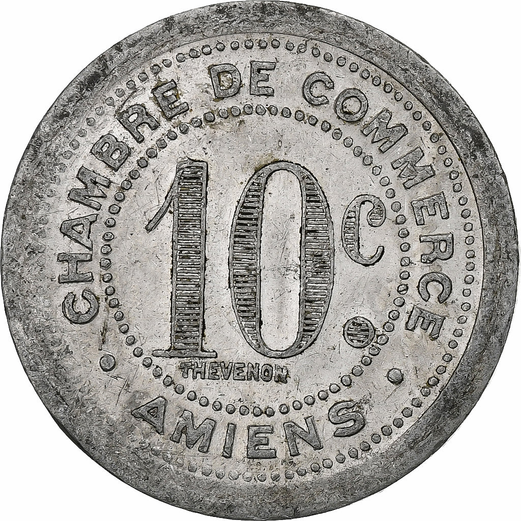 Francja, Chambre de commerce d'Amiens, 10 Centimes, 1921, EF(40-45), Aluminium