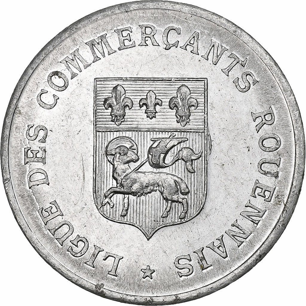 França, Ligue des commerçants rouennais, 10 Centimes, 1920, AU(55-58)