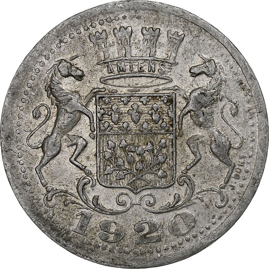 France, Chambre de commerce d'Amiens, 25 Centimes, 1920, EF(40-45), Aluminium