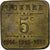 France, 5 Centimes, Société des Grands Cafés, 1914-1916, Brass, EF(40-45)