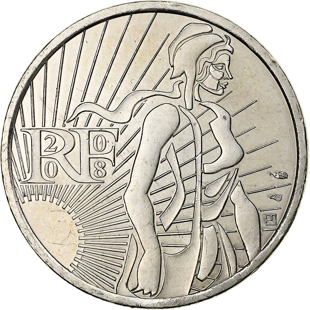 Francja, 5 Euro, Semeuse, 2008, MDP, Srebro, MS(64)