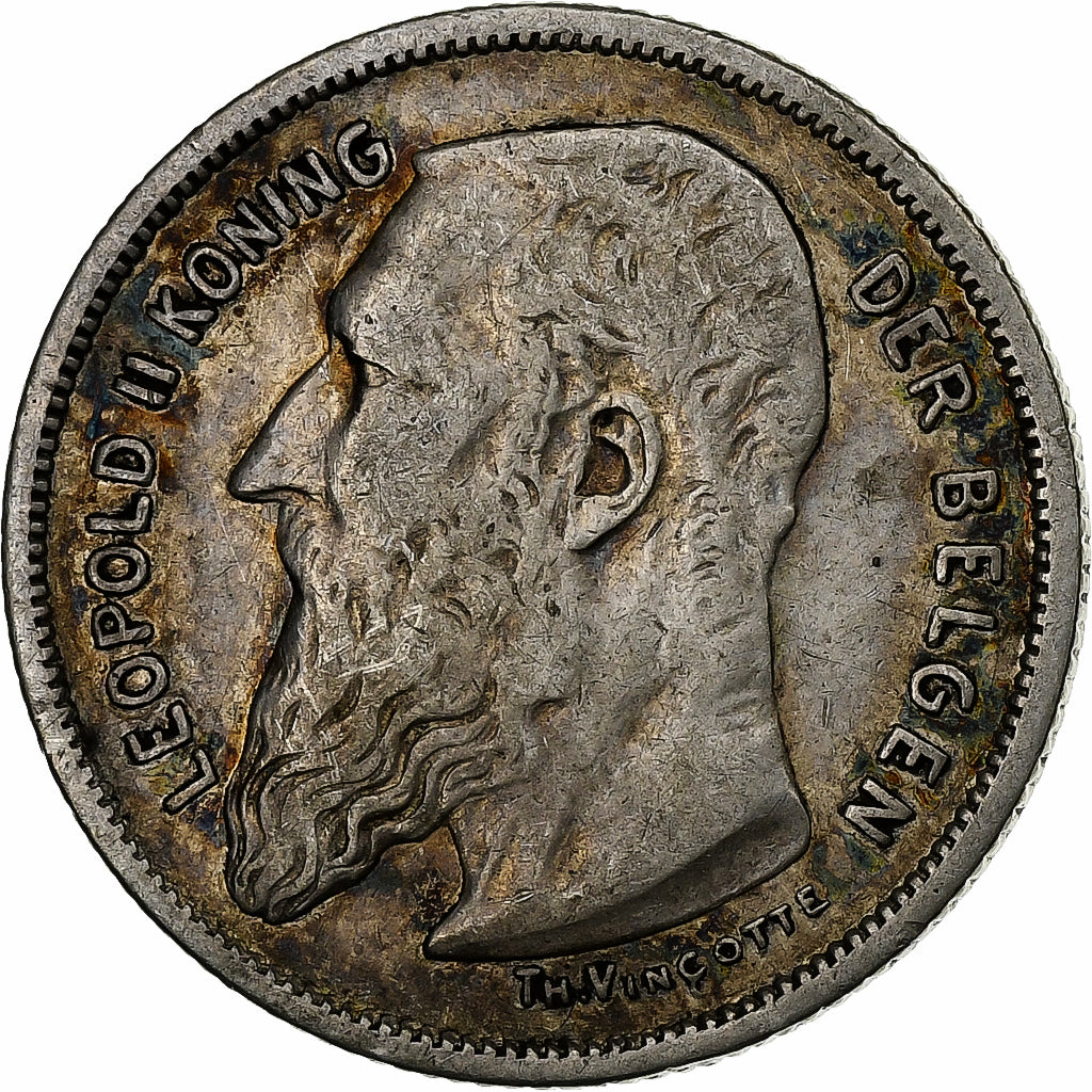 Belgien, Leopold II, 2 Frank, 1904, Brussels, Silber, S+