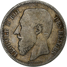 Belgium, Leopold II, 2 Francs, 1866, Brussels, Silver, F(12-15)