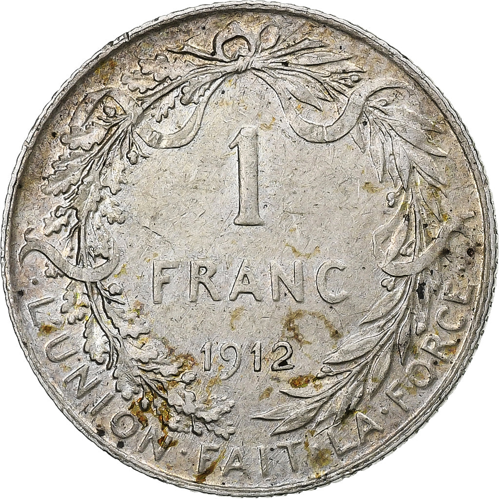 Belgium, Albert I, 1 Franc, 1912, Brussels, Silver, VF(30-35)