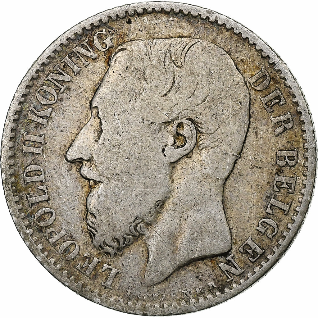 Belgium, Leopold II, 1 Franc, 1886, Brussels, Silver, VF(20-25)