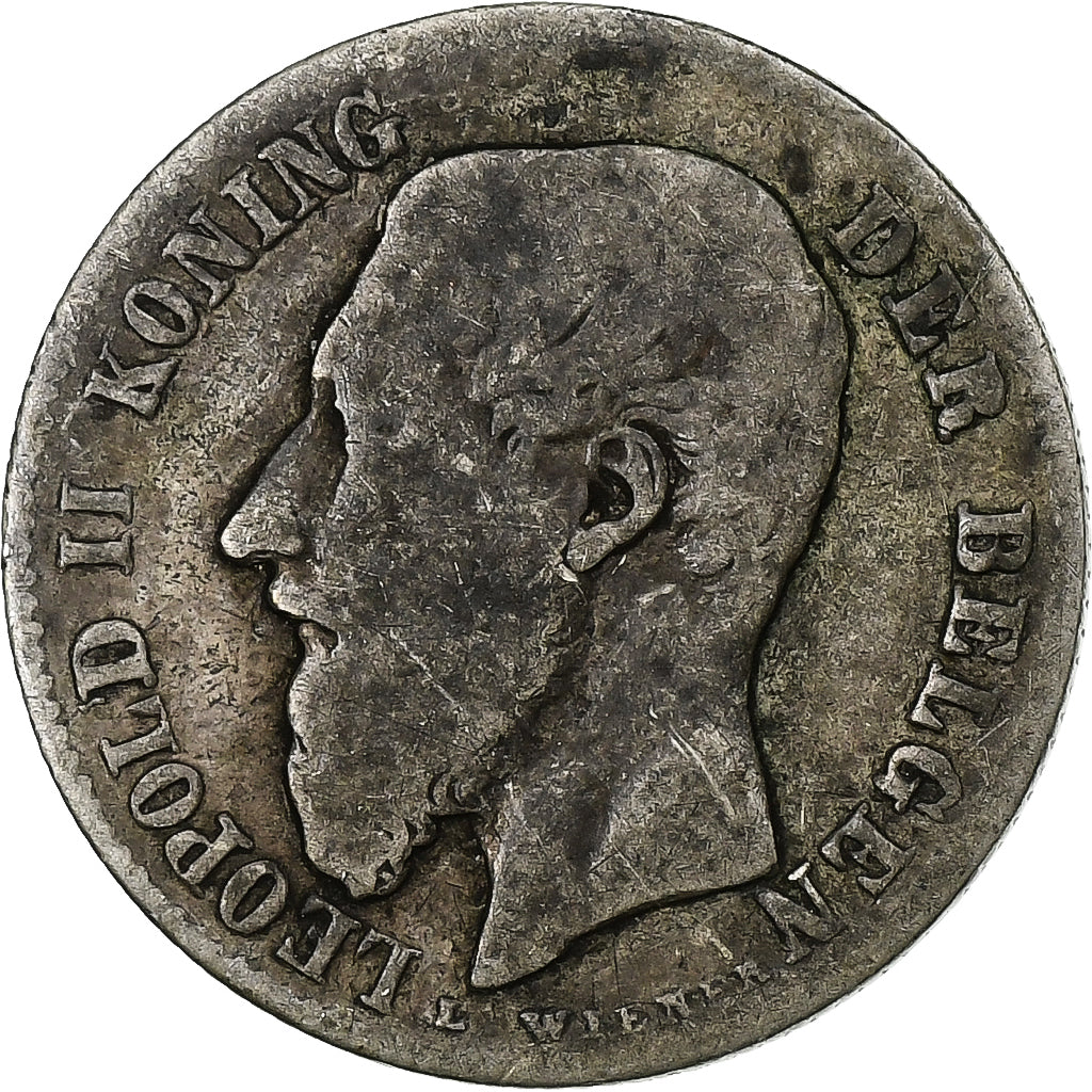 Belgien, Leopold II, 50 Centimes, 1886, Brussels, Silber, SGE+