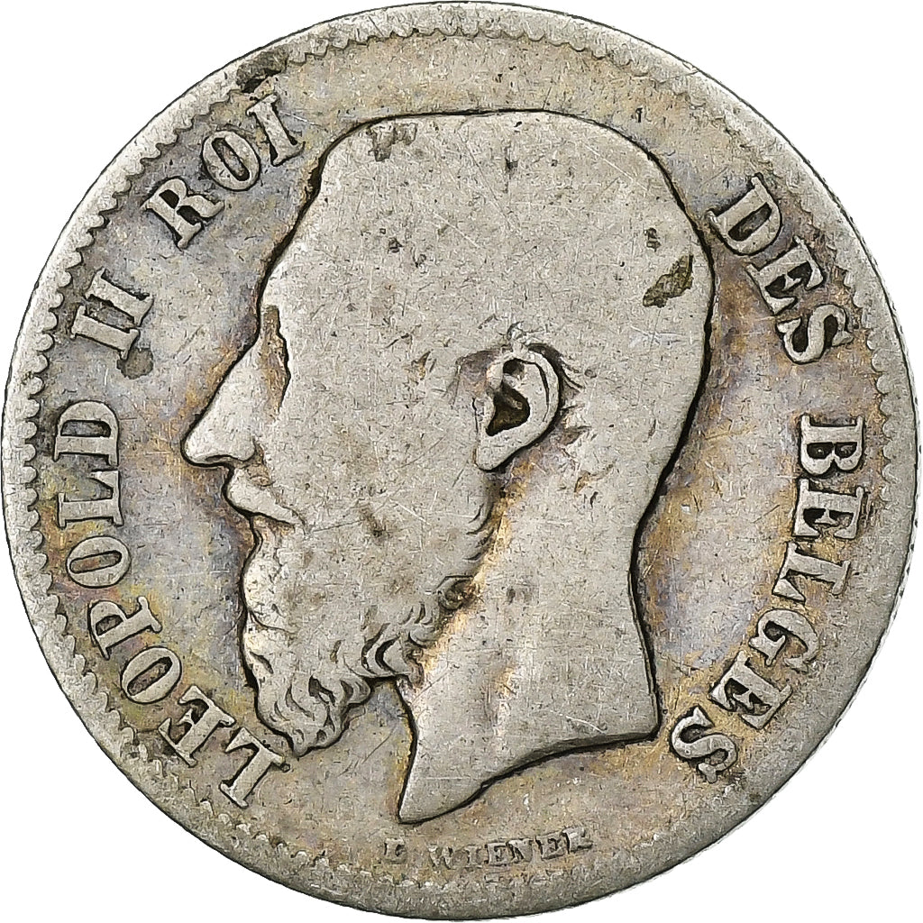 Belgien, Leopold II, 50 Centimes, 1886, Brussels, Silber, S