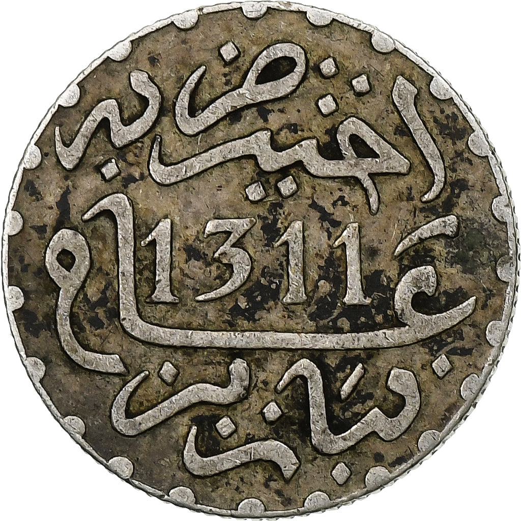 Marruecos, Hassan I, 1/2 Dirham, AH 1311 (1894), Paris, Plata, MBC