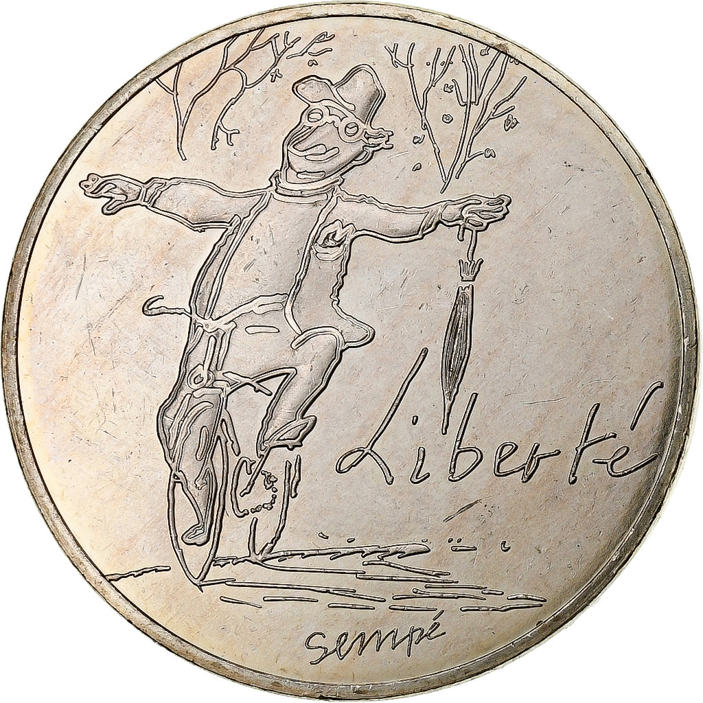 France, 10 Euro, Sempé - Automne - Liberté, 2014, MDP, Argent, SPL