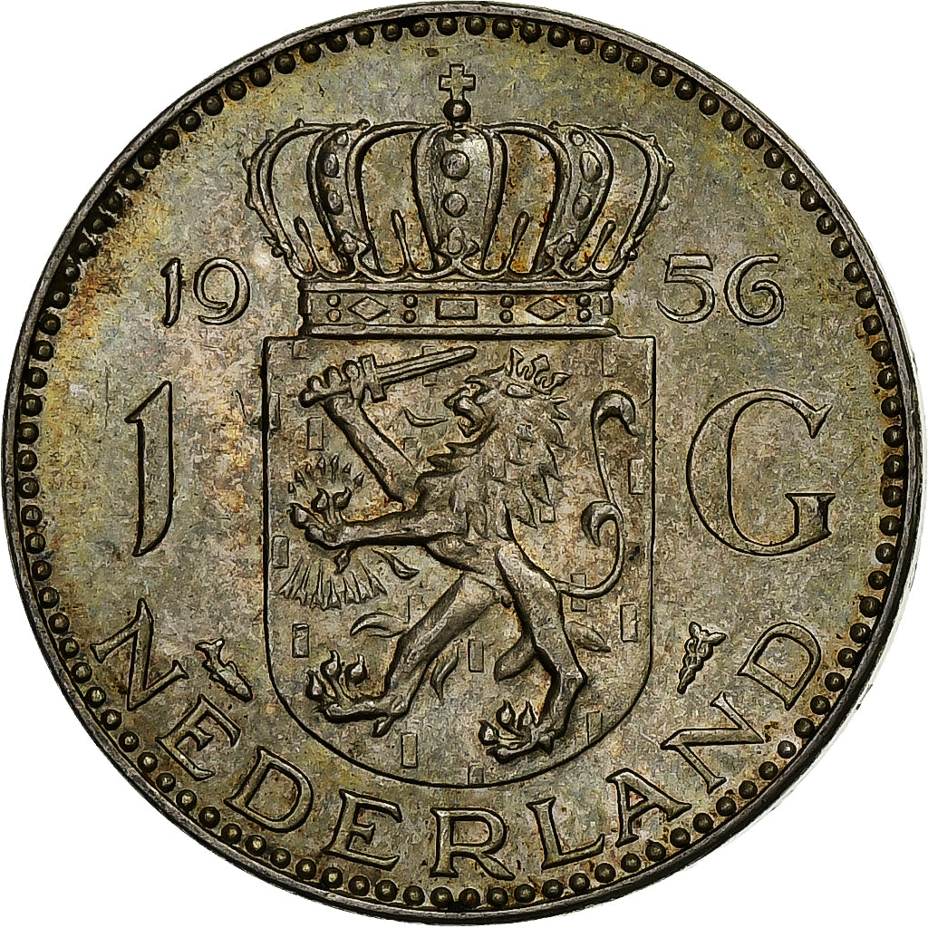 Países Baixos, Juliana, Gulden, 1956, Utrecht, Prata, AU(50-53)