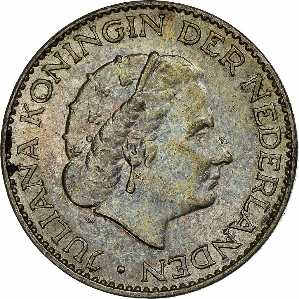 Nederland, Juliana, Gulden, 1957, Utrecht, Zilver, ZF