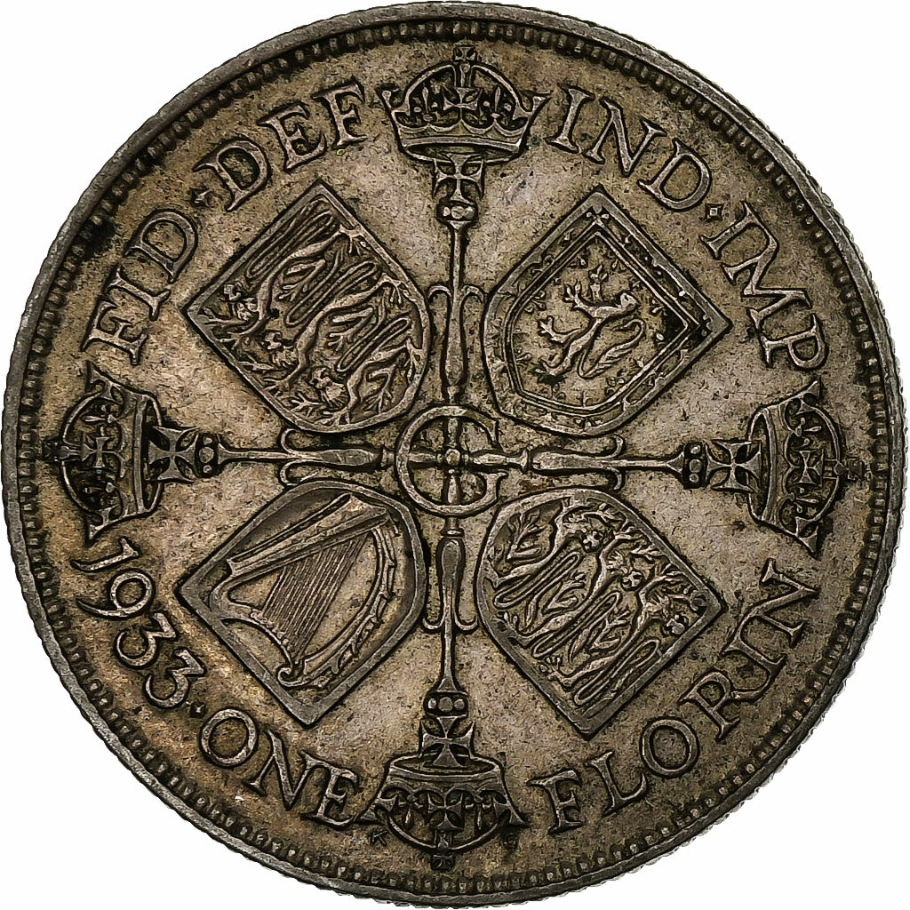 Grande-Bretagne, George V, Florin, 1933, Londres, Argent, TTB