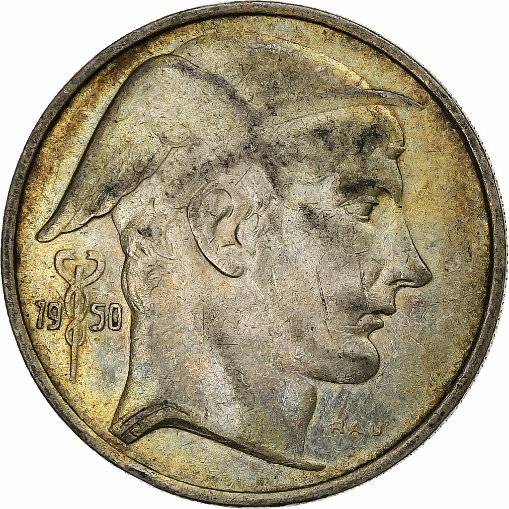 Bélgica, 20 Francs, 1950, Brussels, Plata, BC+