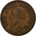 Afrique du Sud, Kruger, Penny, 1892, Berlin, Bronze, TTB