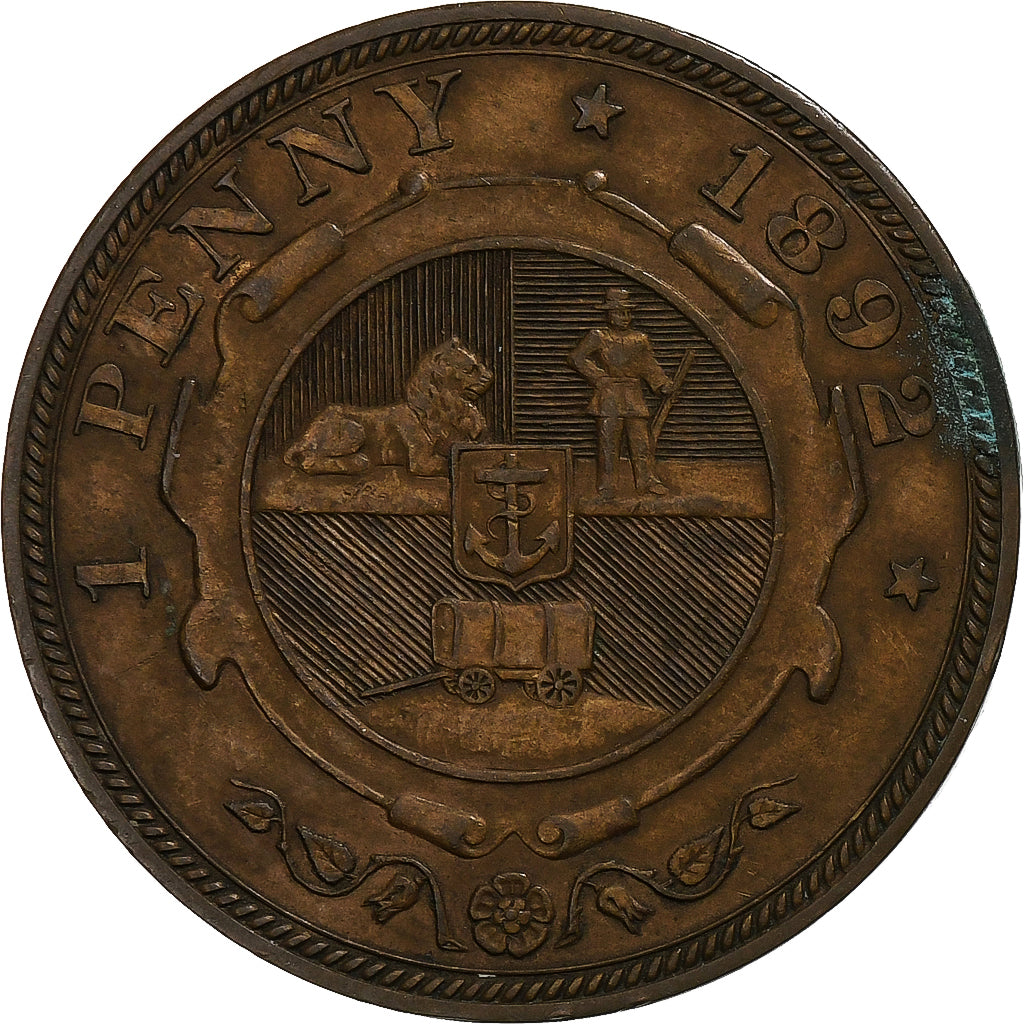 Afrique du Sud, Kruger, Penny, 1892, Berlin, Bronze, TTB