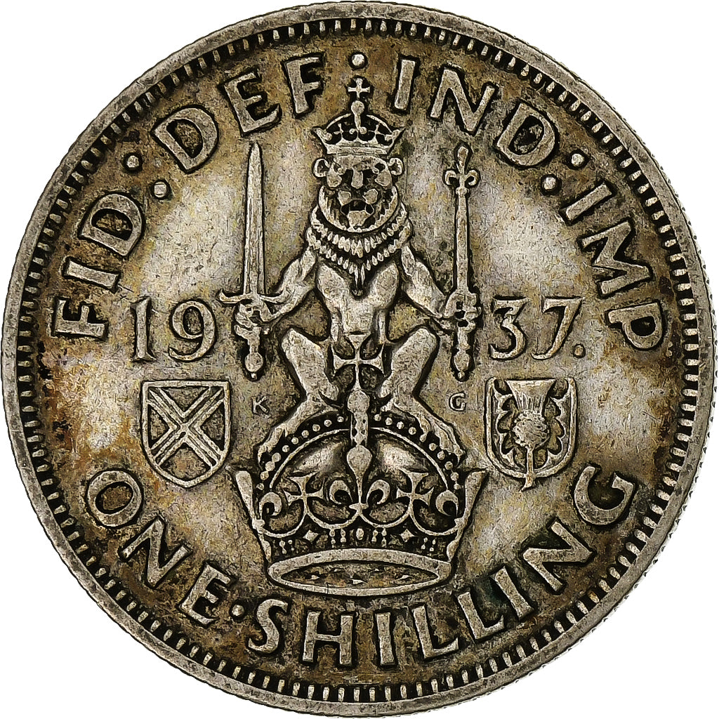Gran Bretaña, George VI, Shilling, 1937, London, Plata, BC+