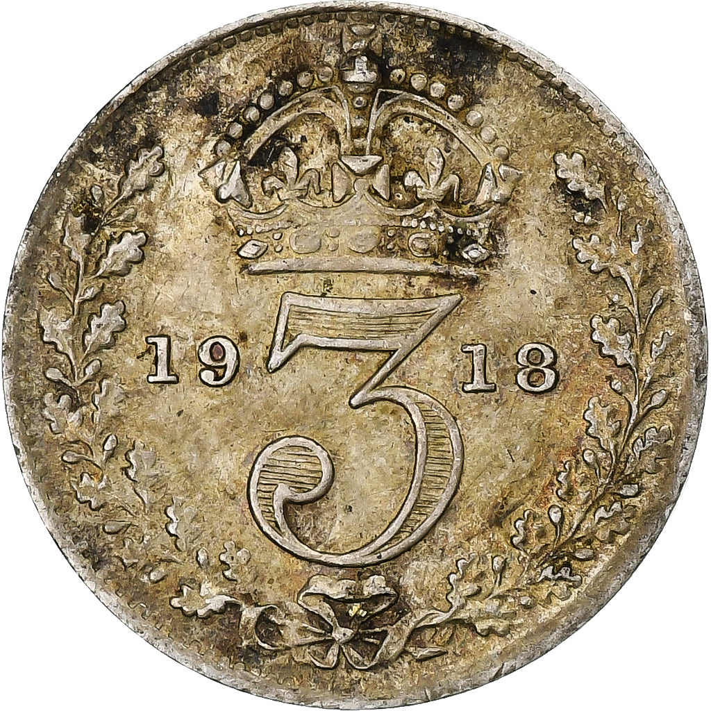 Gran Bretagna, George VI, 3 Pence, 1918, London, Argento, MB