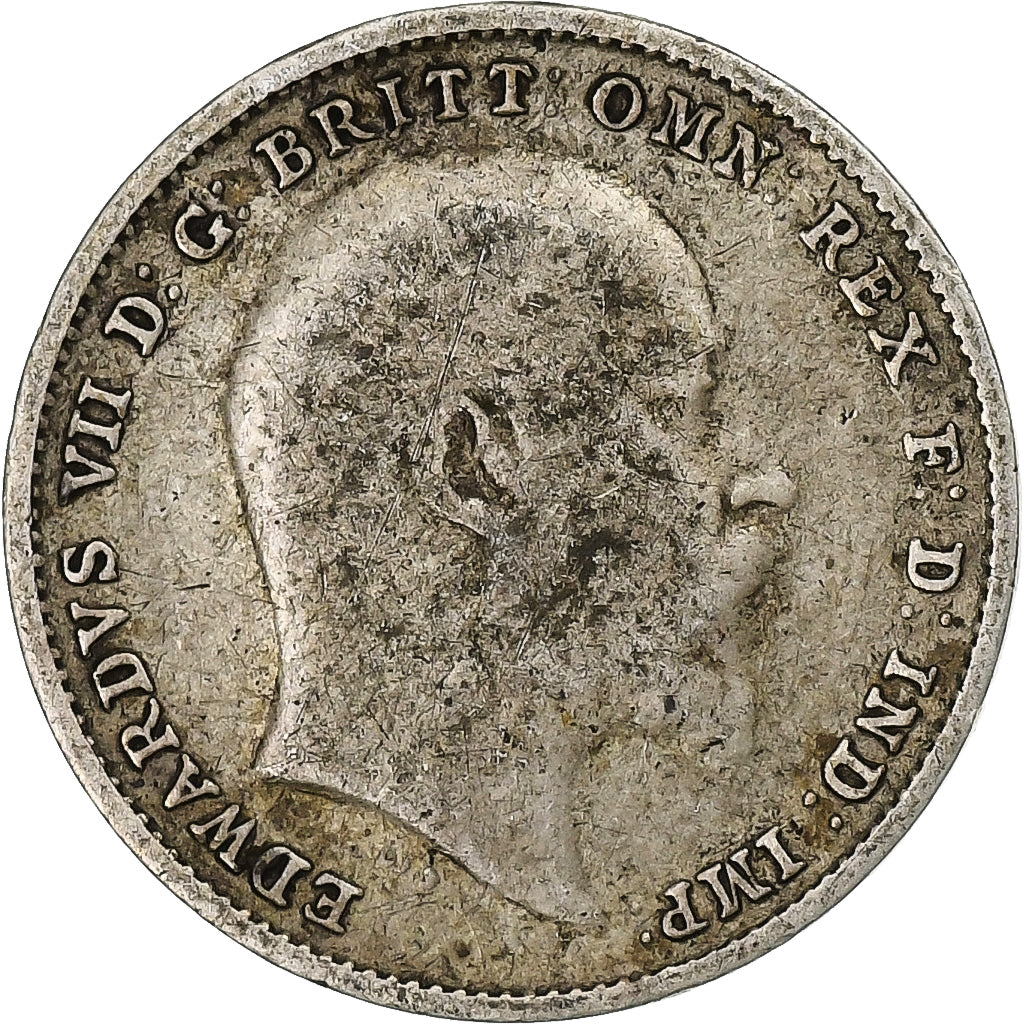 Gran Bretagna, Edward VII, 3 Pence, 1906, London, Argento, MB