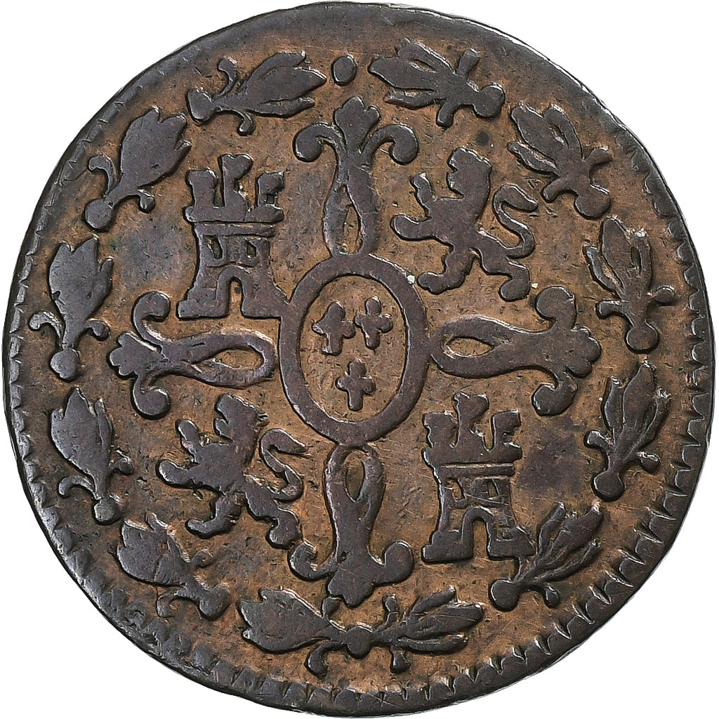 Spanje, Charles III, 2 Maravedis, 1777, Segovia, Koper, FR