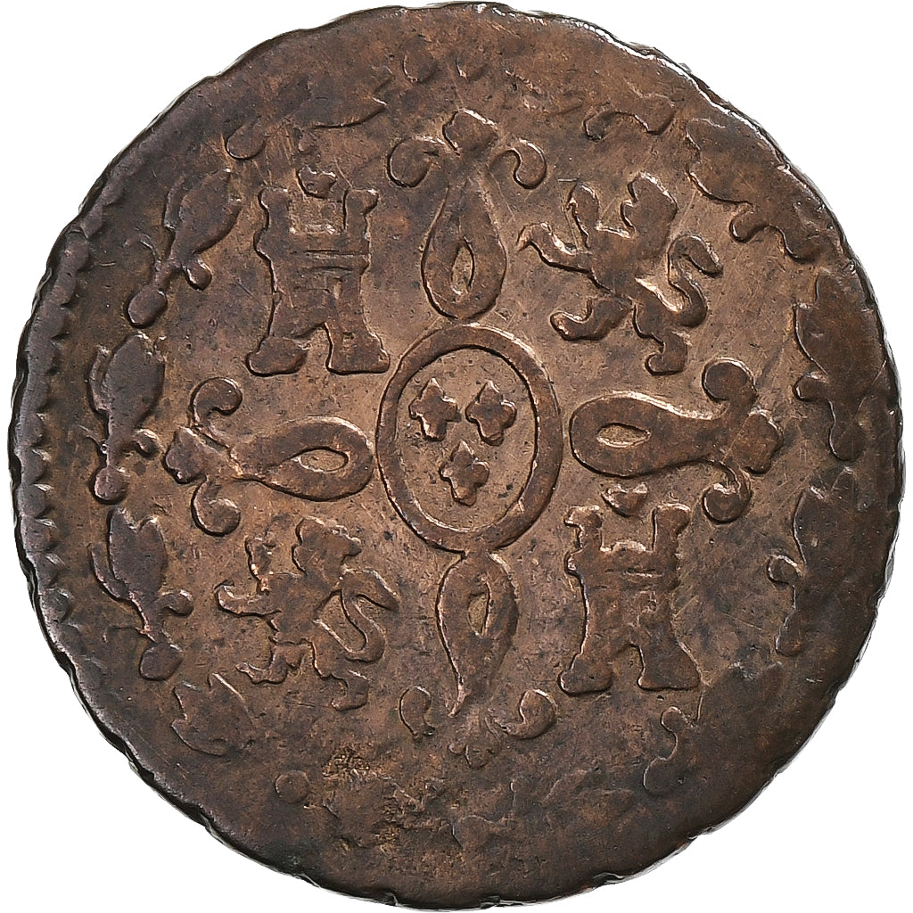 Spanien, Ferdinand VII, 2 Maravedis, 1828, Segovia, Kupfer, S