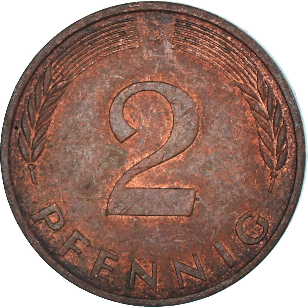 Monnaie, Allemagne, 2 Pfennig, 1990