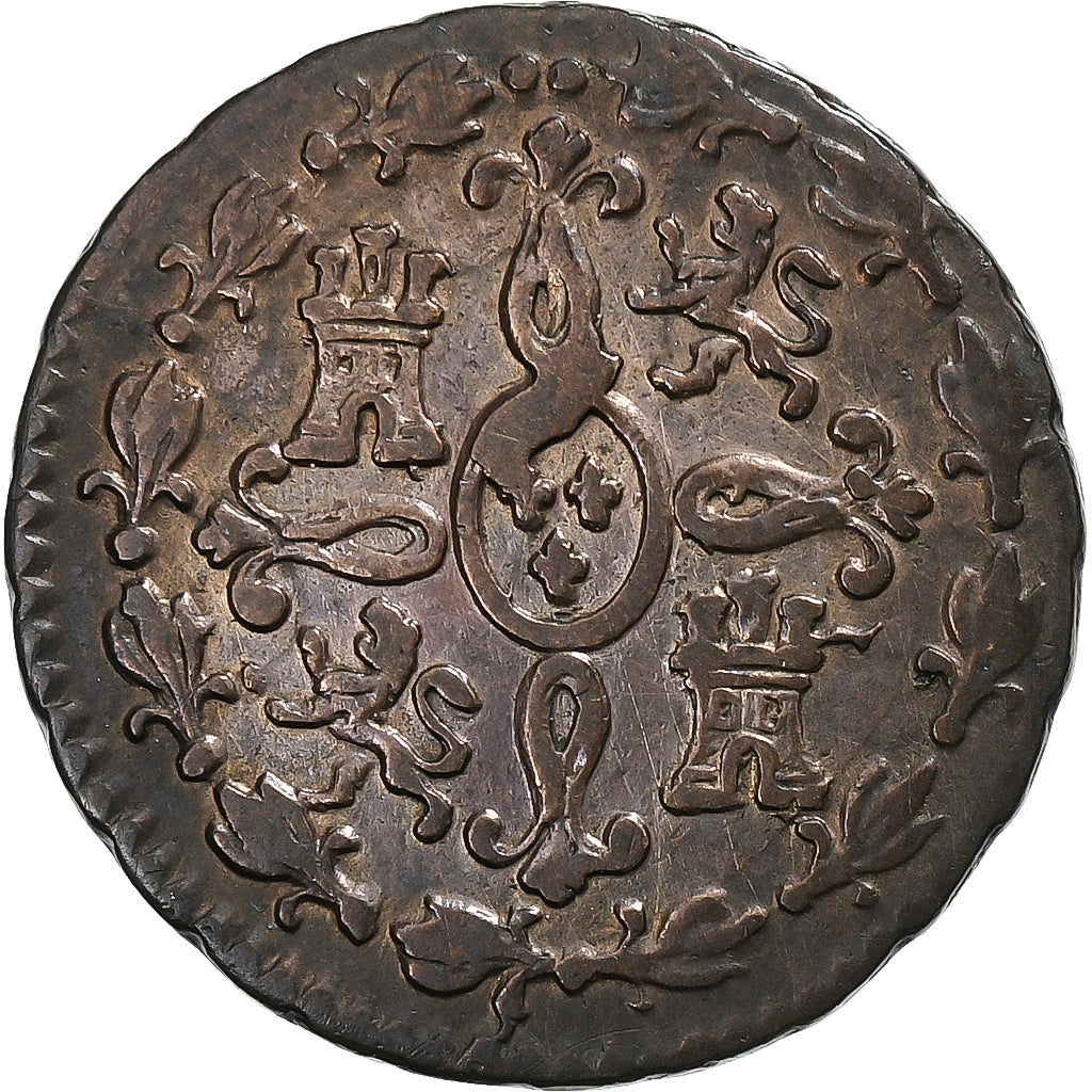 Spain, Ferdinand VII, 2 Maravedis, 1832, Segovia, Copper, VF(30-35)