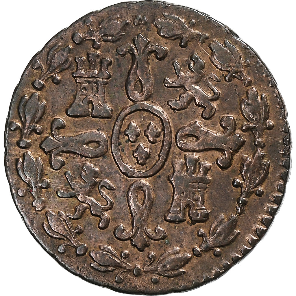 España, Ferdinand VII, 2 Maravedis, 1833, Segovia, Cobre, BC+