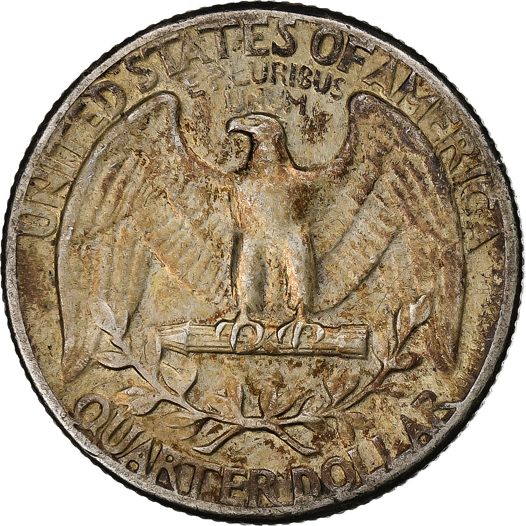 Stati Uniti, Washington Quarter, 1945, Philadelphia, Argento, MB+