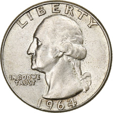 Stati Uniti, Washington Quarter, 1964, Philadelphia, Argento, BB+