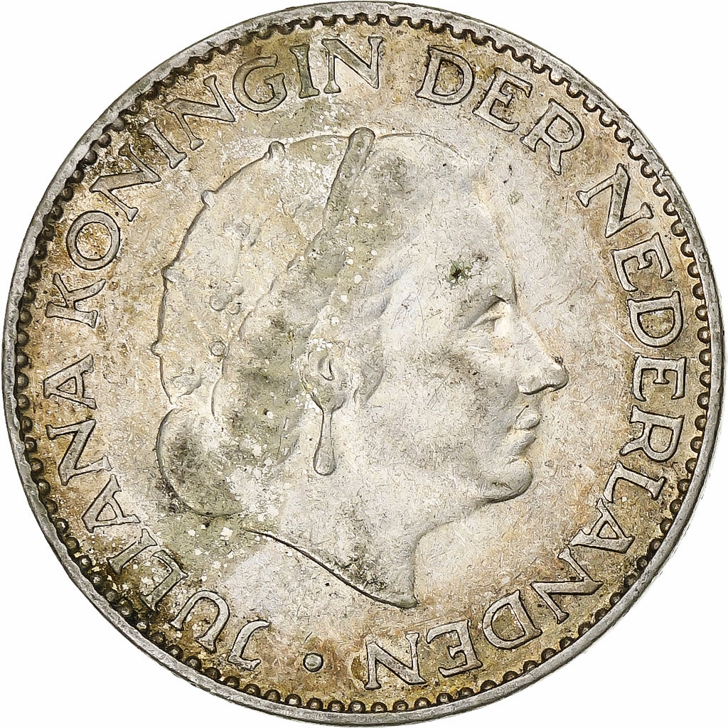 Netherlands, Juliana, Gulden, 1956, Utrecht, Silver, EF(40-45)
