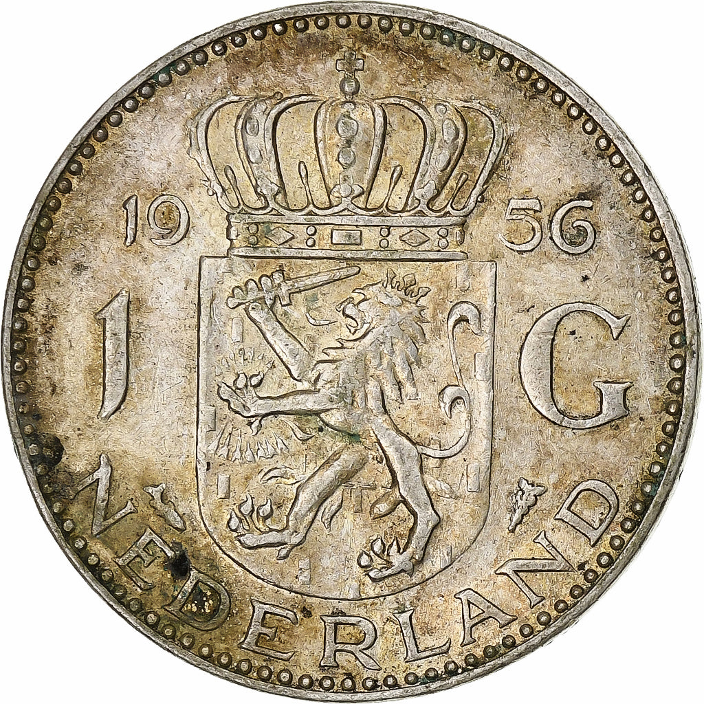 Países Baixos, Juliana, Gulden, 1956, Utrecht, Prata, EF(40-45)