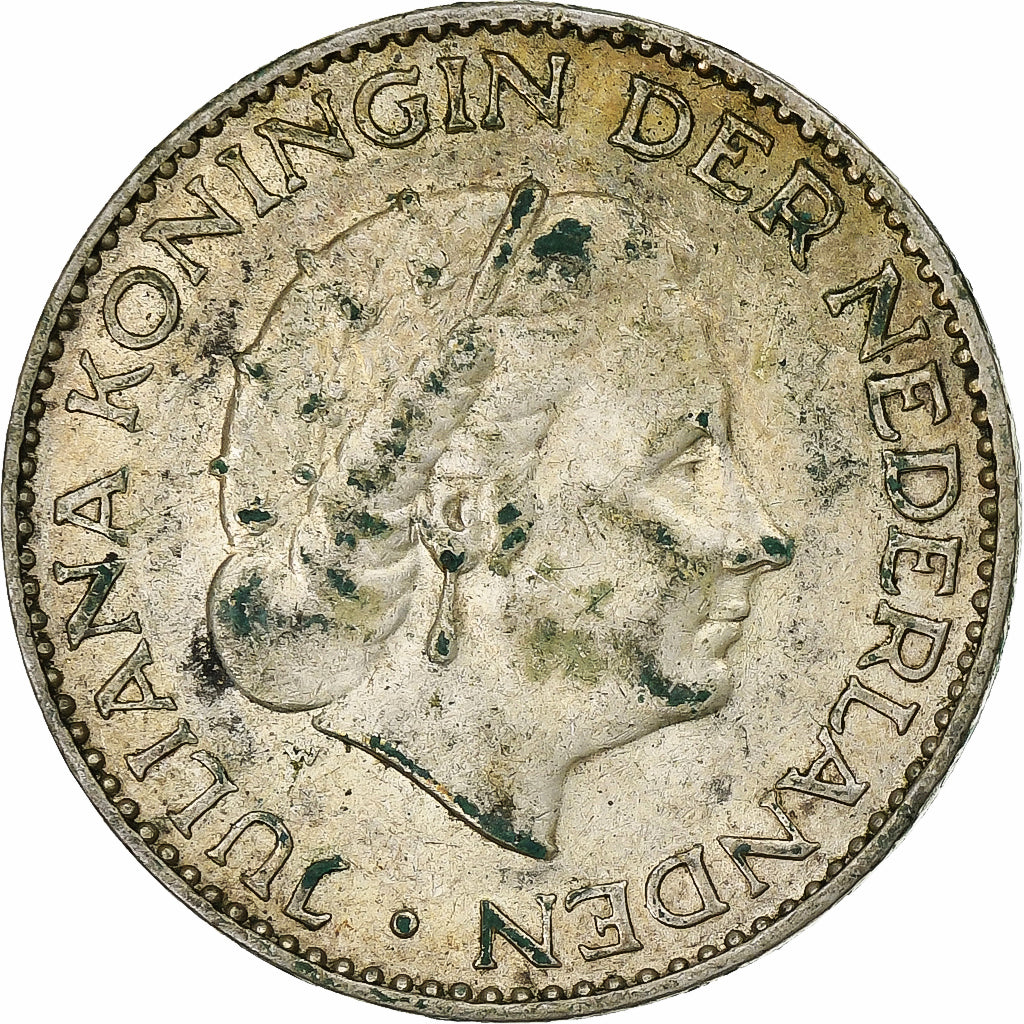 Holandia, Juliana, Gulden, 1956, Utrecht, Srebro, VF(30-35)