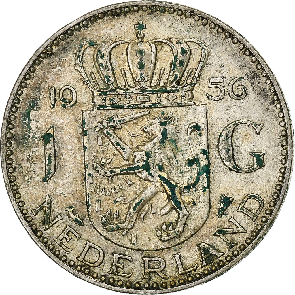 Holandia, Juliana, Gulden, 1956, Utrecht, Srebro, VF(30-35)